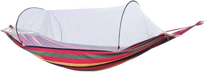Portable Oxford Cloth Hammock Outdoor Travel Camping with Its Own Frame Portable Multi-Purpose Hammock Comfortable(Rojo)