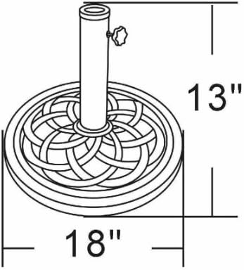 Suncast 99 Gallon Wicker Deck Box + DC America 18-Inch Umbrella Base