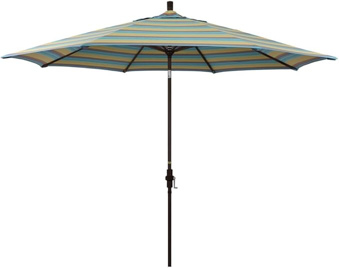 California Umbrella 11' Rd Tahoe Series Aluminum Patio Umbrella, Crank Lift, Collar Tilt, Bronze Finish