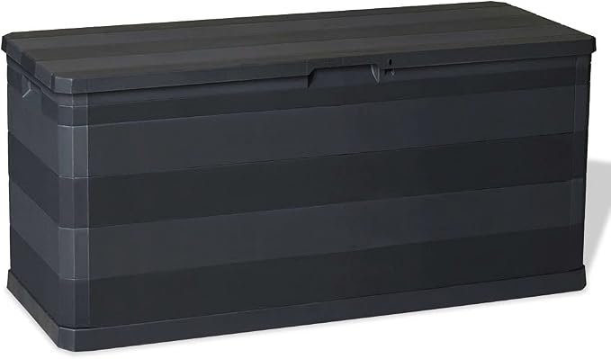（Fast delivery） Garden Storage Box Indoor/Outdoor Storage Container and Gardening Tools - Store Items on Patio, Garage, Yard.Black 46.1"x17.7"x22"