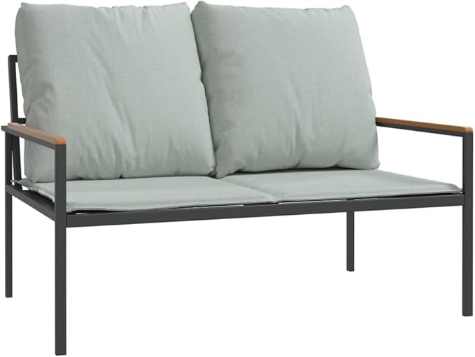 3 Piece Patio Lounge Set with Cushions Anthracite Steel, Outdoor Patio Sectional, Outdoor Sofa Set, Furniture Conversation Sets, Outdoor Porch Furniture for Balcony, Yard