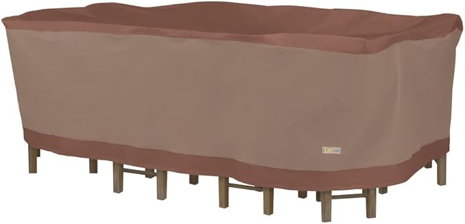 DUCKCOVERS® Ultimate Waterproof Outdoor Table with Chairs Cover, 140"L x 80"W x 32"H