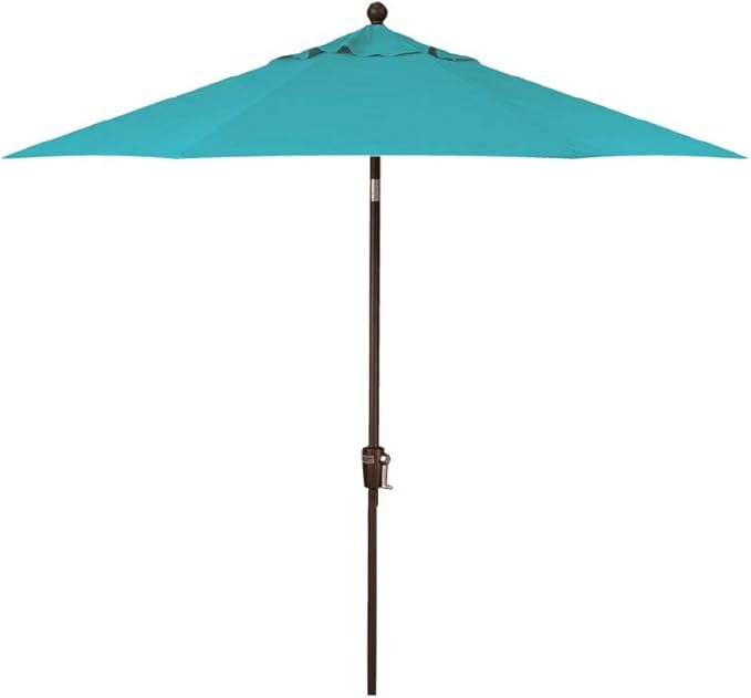 Treasure Garden 9-Foot Patio Umbrella - Outdoor Furniture Market Umbrella – Auto Tilt – Bronze Aluminum Frame (Obravia, Aqua)