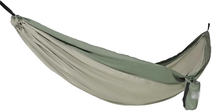 Outdoor Creative Color Matching Double Hammock, Garden Anti-Rollover Hammock Chair, Storage Bag/Carabiner/Rope, Load Bearing 300kg/661.4lbs(Green)