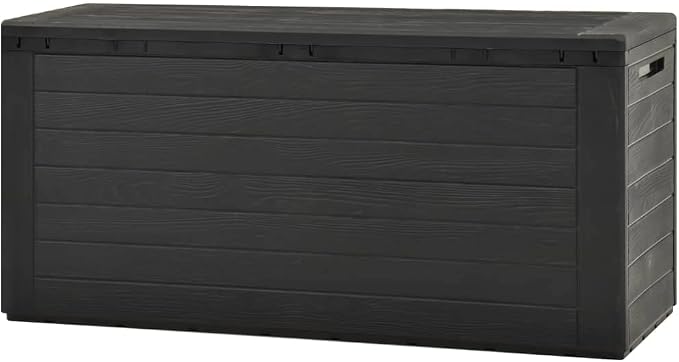 Storage Box Anthracite Polypropylene Garden Tool Organizer Outdoor Container for Garden Deck 45.7 x 17.3 x 21.7 in