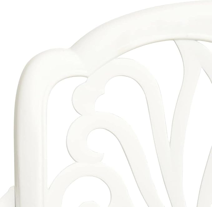 Backyard Furniture Patio Conversation Sets Outdoor Seating 3 Piece Bistro Set Cast Aluminum White Suitable for Swimming Pool, Courtyard, Garden