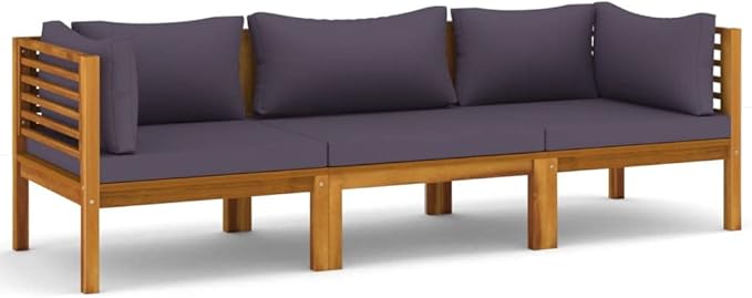 3-Seater Patio Sofa with Cushion,Patio Lounge Set,Patio Furniture Sets,Patio Conversation Sets,Outdoor Furniture Sets,for Garden,Backyard,Outdoor,Solid Acacia Wood