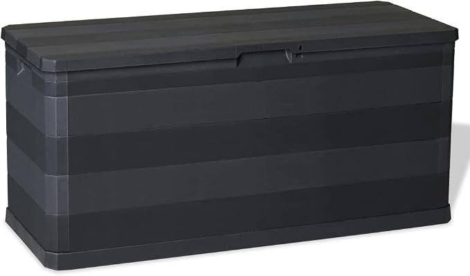 Patio Storage Box Black Patio Garden Outdoor Storage Container, Furniture Deck Box 46.1"x17.7"x22" (Weight:17.31 lbs)