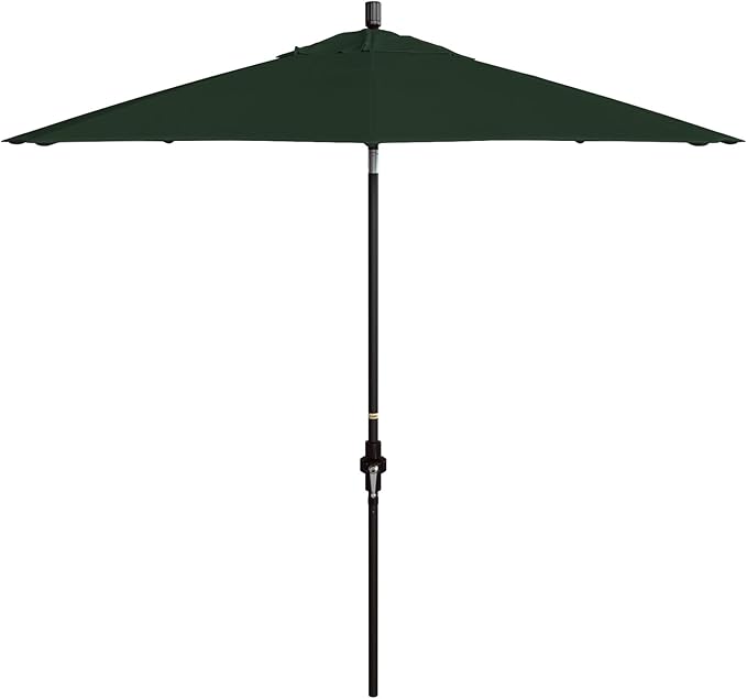 California Umbrella 9' Round Aluminum Market Umbrella, Crank Lift, Collar Tilt, Bronze Pole, Sunbrella Spectrum Cilantro