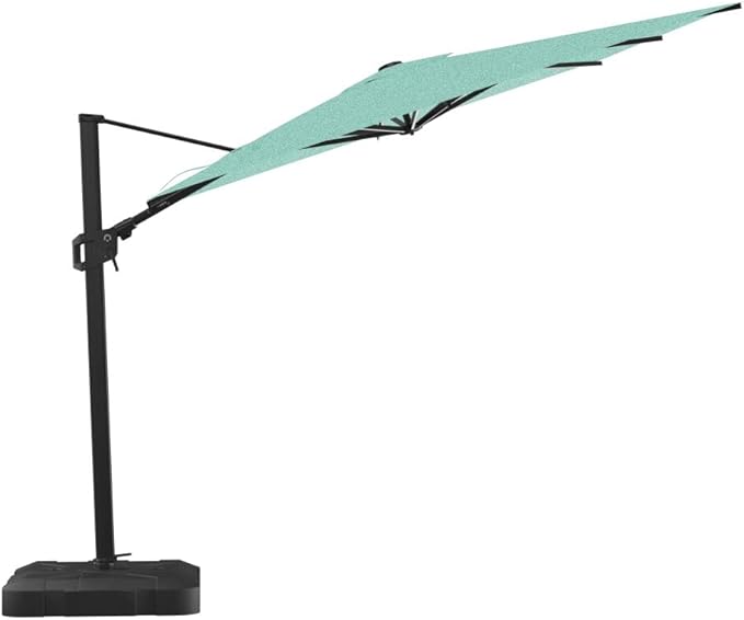 Midtown Umbrellas 9x9 Ft Outdoor Cantilever Patio Umbrella w/Sunbrella Burgundy Fabric - Tilt 360° Rotate Offset Patio Umbrella, Deck Patio Umbrella, Backyard Umbrella & Garden Umbrella - Black Frame