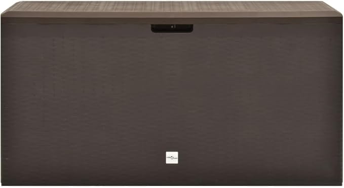 Storage Box Brown Polypropylene Medium Garden Storage Box Deck Chest Patio Deck Container for Patio Garden