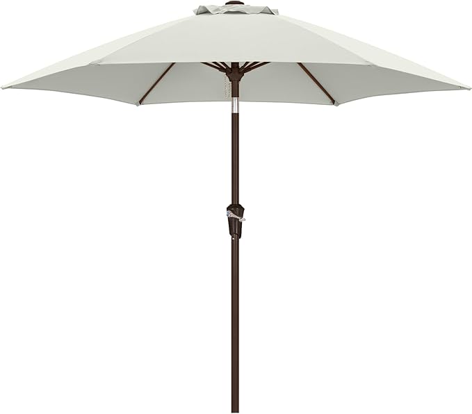 ABCCANOPY 7.5FT Outdoor Patio Umbrella, UV Protection Table Umbrella w/Crank for Easy Set Up, Suitable for Garden, Lawn, Deck & Backyard (Light Beige)