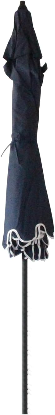 Tempera Striped Patio Umbrellas Outdoor Table Market Umbrellas with Crank & Pust Button Tilt|Auto-Tilt, 8 Steel Ribs, High Color-Fastness Canopy