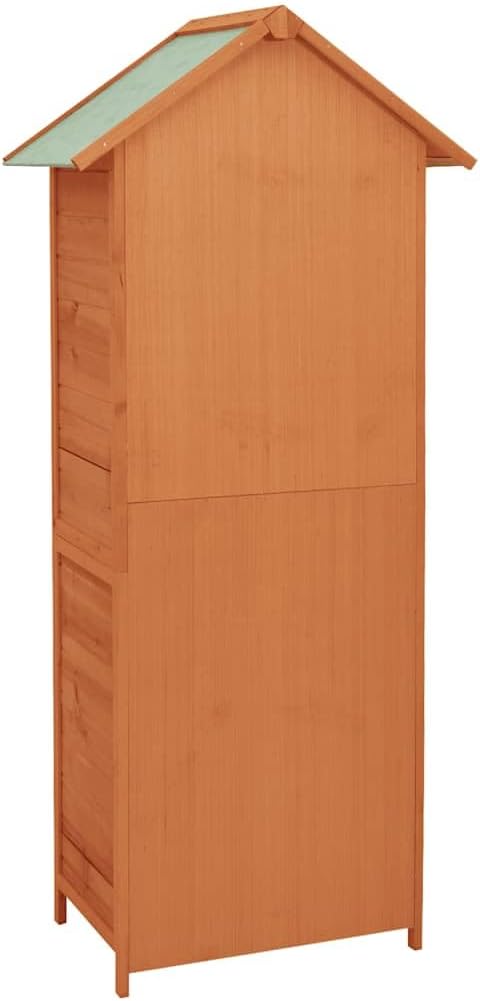 Brown Wood Outdoor Cabinet Storage Box 16.7 in x 25.2 in x 74.8 in Rustic Garden Cabinet for Tools and Equipment