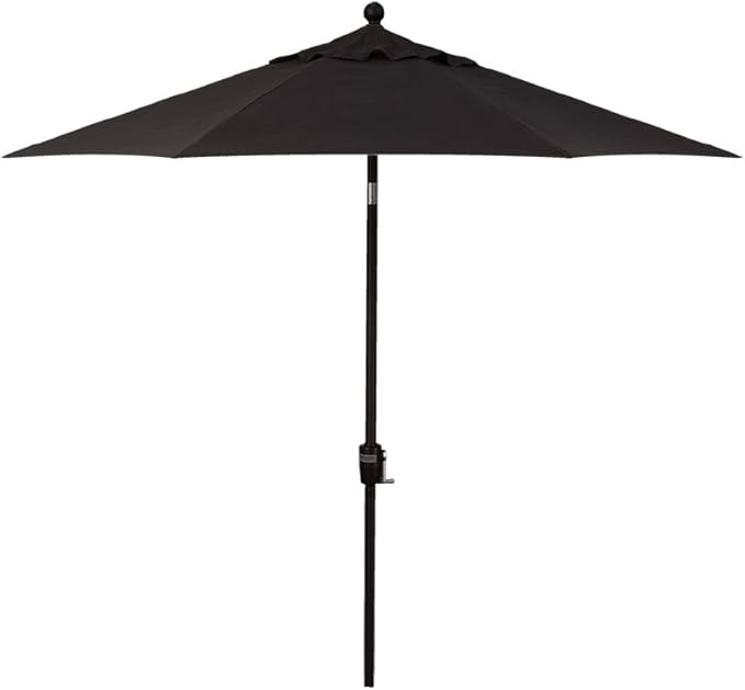 Treasure Garden 7.5ft Patio Umbrella – Outdoor Market Umbrella – Push Button Tilt – Black Aluminum Frame (O’bravia, Black)