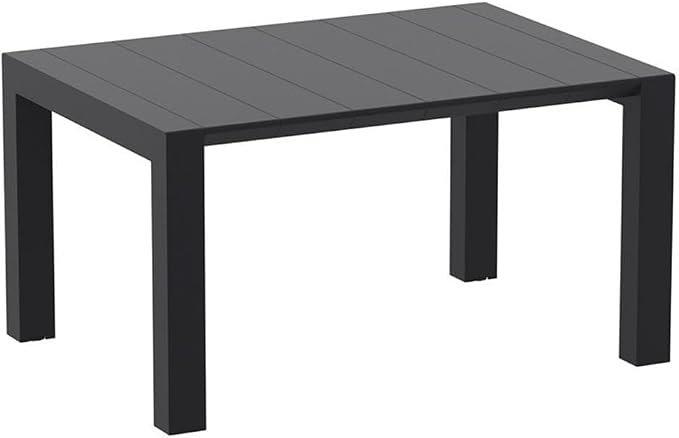 Compamia Vegas 55" Extendable Patio Dining Table in Black, Commercial Grade