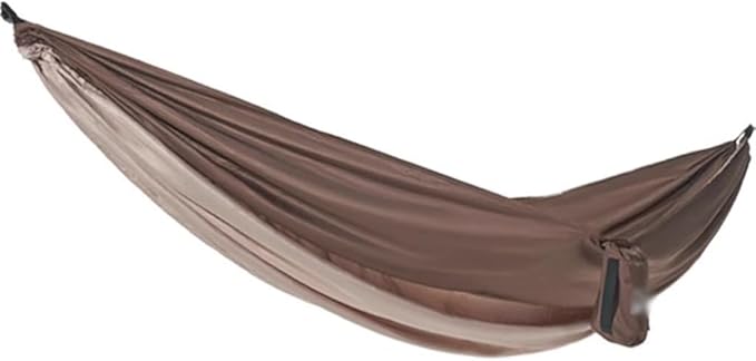 Outdoor Creative Color Matching Double Hammock, Garden Anti-Rollover Hammock Chair, Storage Bag/Carabiner/Rope, Load Bearing 300kg/661.4lbs(Brown)