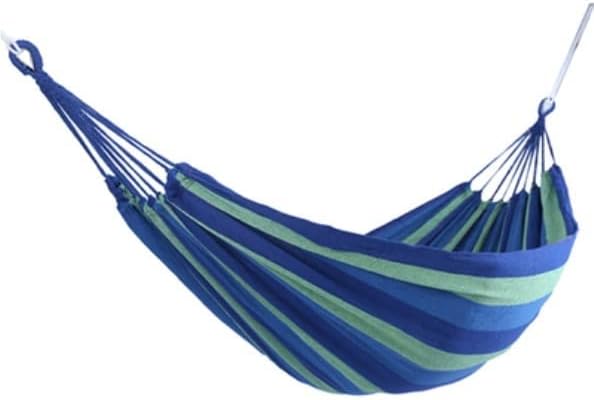 RUVOO Hammock Camping Hammock Canvas Hammock Backyard Garden Swing Furniture Outdoor Hanging Rocking Chair Hamock Swing Adults Portable Hanging Chair Hammocks for Outside (Color : Blue)