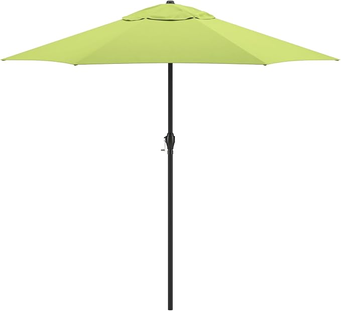 Sunline 9 ft Patio Umbrella with Crank & Push Button Tilt, Outdoor Market Umbrella with UV Protection & Wind Vent, Metal Frame for Deck, Pool & Table, Lime