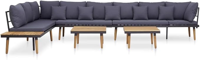 Patio Lounge Set with Cushions,Outdoor Tables and Chairs,Outdoor Furniture Sets,Patio Conversation Sets,for Garden,Deck,Backyard,8 Piece Solid Acacia Wood
