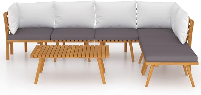 Patio Lounge Set with Cushions,Patio Furniture Sets,Patio Conversation Sets,Outdoor Furniture Sets,for Garden,Backyard,Outdoor,7 Piece Solid Acacia Wood