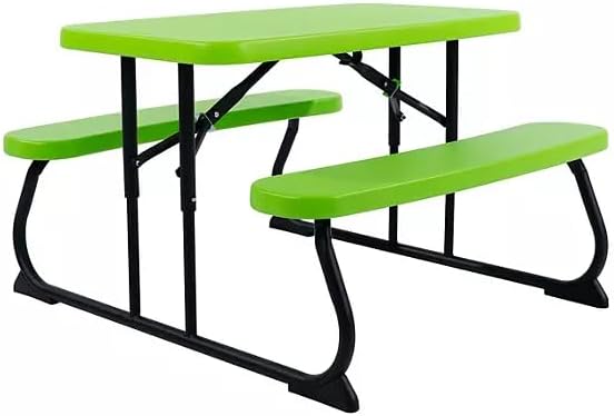 Generic Perfect for Outdoor Fun! The Outdoor Children's Picnic Table is Ideal for Playdates, picnics, and Crafts. (Lime Green), 260225