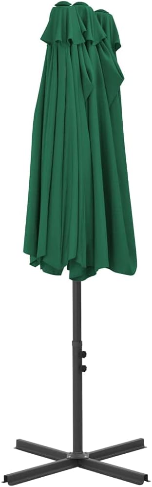 Large Outdoor Patio Umbrella 181.1x106.3 Inch Green Sun Shade with Aluminum Pole UV Protective Fabric Crank Mechanism for Garden Pool Beach Backyard