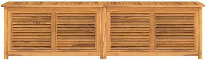 Patio Storage Box with Bag 78.7"x19.7"x21.7" Solid Wood Teak, Patio Storage Boxes