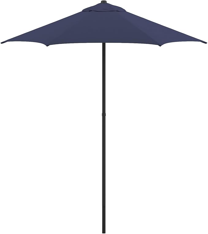 Sunline 7.5 ft Patio Umbrella with Crank & Push Button Tilt, Outdoor Market Umbrella with UV Protection & Wind Vent, Metal Frame for Deck, Pool & Table, Navy Blue