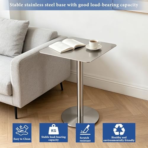 Modern Industrial Small Dining Table - Easy to Clean & Assemble Bar Table for Outdoor, Bistro, Pub, Cafe, Bubble Tea Shop (70x70x75cm) - Perfect for Compact Spaces
