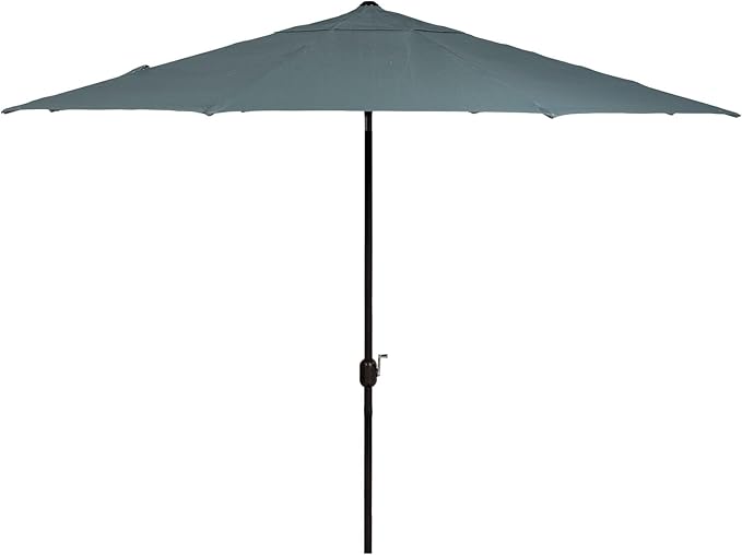 Hanover Montclair 11' Market Outdoor Umbrella, All-Weather, Crank Lever, Ocean Blue