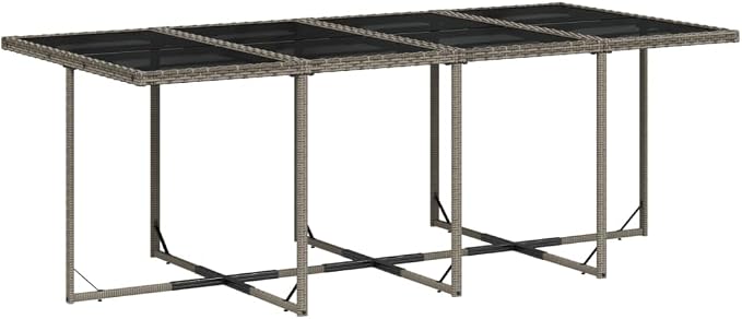 13 Piece Patio Dining Set with Cushions, Space-Saving Rattan Garden Table and Chairs for Backyard Deck, Gray
