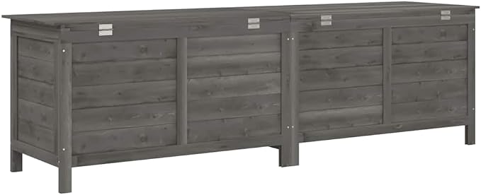 vidaXL Garden Storage Box Anthracite Solid Fir Wood 78.1 x 19.7 x 22.2 in