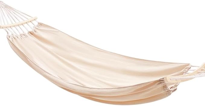 Anti-Rollover Double Hammock for Yard, Portable Compact Canvas Hanging Bed for Outdoor, Leisure/Relaxation, Load Bearing 350kg/771.6lbs(Beige)