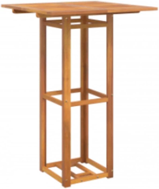 Outdoor Acacia Wood Bistro Table, Tall Bar Height Pub Table for Patio, Garden, Deck, Balcony, 29.5 x 29.5 x 43.3 Inch