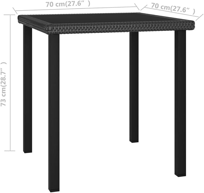Afuera Living 5-Piece Outdoor Patio Dining Set, Black/Cream Poly Rattan, Powder-Coated Steel Frame, Glass Tabletop, Cushioned Chairs, Weather-Resistant, Modern Garden Furniture for Terrace or Balcony