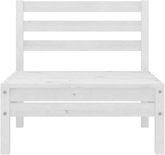 Patio Middle Sofa,Wooden Sofa,Outdoor Furniture,Outdoor Combination Sofa Unit,Patio Conversation Sets,for Garden,Deck,Backyard,White Solid Pinewood