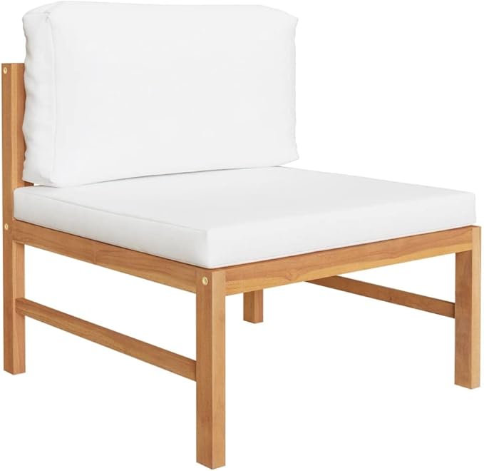 Patio Lounge Set with with Cream Cushions,Patio Furniture Sets,Patio Conversation Sets,Outdoor Furniture Sets,for Garden,Backyard,Outdoor,5 Piece Solid Teak Wood