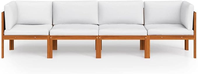 4-Seater Patio Sofa with Cushion.Patio Lounge Set,Outdoor Patio Furniture,Outdoor Chat Conversation Set,for Patio,Backyard,Garden,Outdoor,Solid Acacia Wood