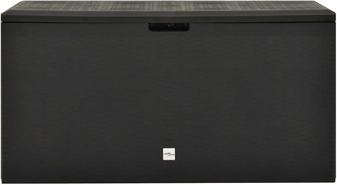 Patio Storage Box Outdoor 44.9x18.5x23.6 Inches Anthracite, Large Garden Chest for Cushions Blankets Tools, Durable Polypropylene Deck Box with Lockable Lid for Backyard Balcony