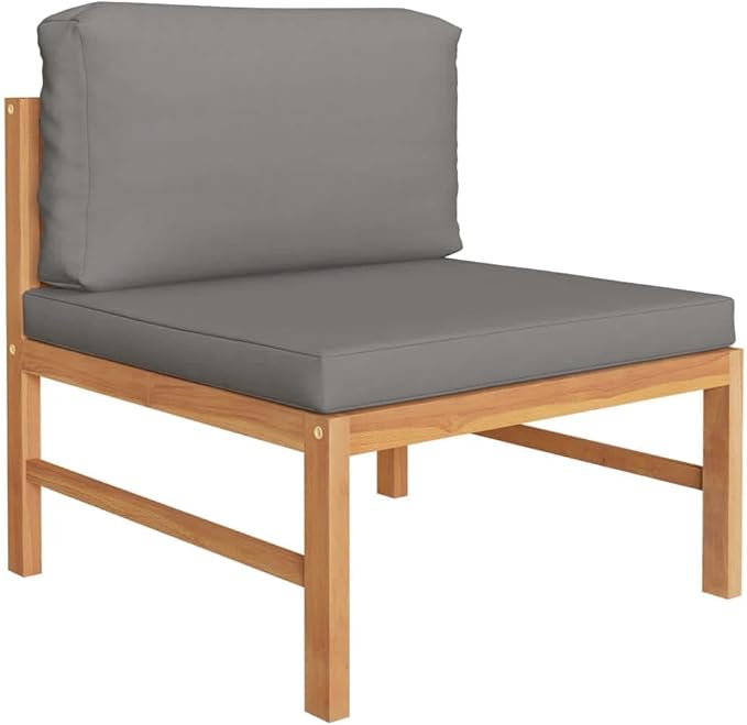 Patio Lounge Set with Gray Cushions,Patio Furniture Sets,Patio Conversation Sets,Outdoor Furniture Sets,for Garden,Backyard,Outdoor,5 Piece Solid Teak Wood