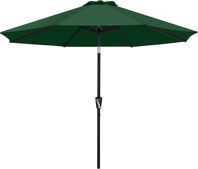 ABCCANOPY 9FT Outdoor Patio Umbrella, 8 Ribs Table Umbrella for Easy Set Up, Suitable for Garden, Lawn, Deck & Backyard (Green)