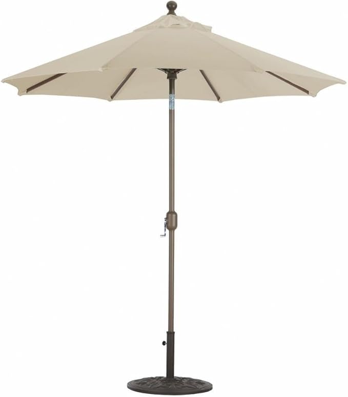 Galtech International 727AB29 Deluxe Auto Tilt - 7.5' Round Umbrella, Choose Fabric Color: 29: Beige, Choose Pole Finish: AB: Antique Bronze