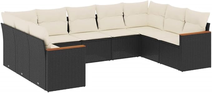 Garden Sofa Set Black, Cream White Outdoor Conversation Set Patio Furniture Ensemble for backyards Balconies