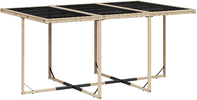 11 Piece Patio Dining Set with Cushions Beige Poly Rattan Outdoor Furniture Table and 6 Chairs with 4 Stools Foldable Space Saving for Garden Backyard Relaxing