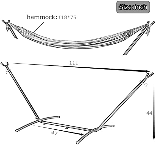 9FT Portable Hammock with Stand, 2 Person Large Durable and Stable Hanging Hammock Chair for Indoor Outdoor Backyard Decor Bed Patio Garde Lawn w/Carrying Case 300 Lb Capacity,Red