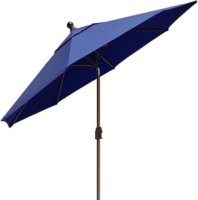 EliteShade USA 10-Year-Non-Fading 10Ft Market Patio Umbrella, UPF 50+ UV Protection Performance Sun Umbrella, Heavy Duty Commercial Grade Outdoor Table Umbrella with Crank & Tilt, Windproof Vented Top for Garden, Pool, Deck and Outdoor Playsets, Navy Blue