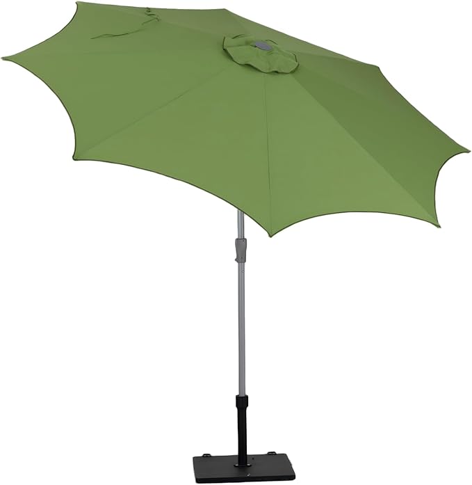 Tempera Patio Umbrellas Arc Edge Outdoor Table Market Umbrellas with Crank & Pust Button Tilt|Auto-Tilt, 8 Steel Ribs, High Color-Fastness Canopy