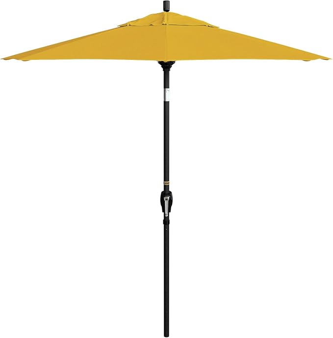 California Umbrella 7.5' Round Aluminum Market Umbrella, Crank Lift, Push Button Tilt