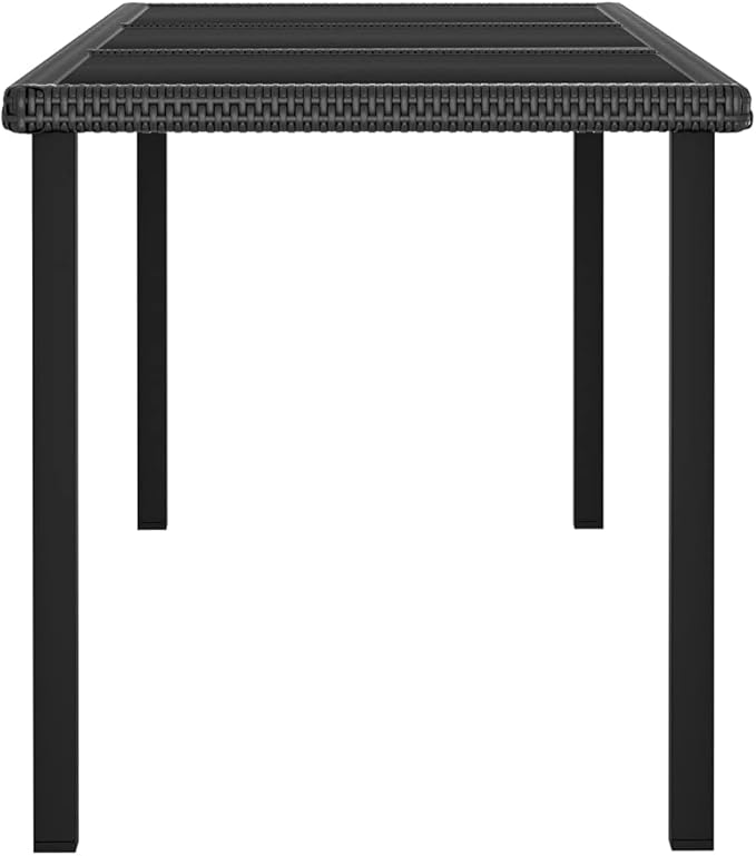 Patio Dining Set,Outdoor Seating Set,Patio Conversation Sets,Patio Table,for The Patio, Deck, Front Porch, Poolside or Balcony Poly Rattan Black